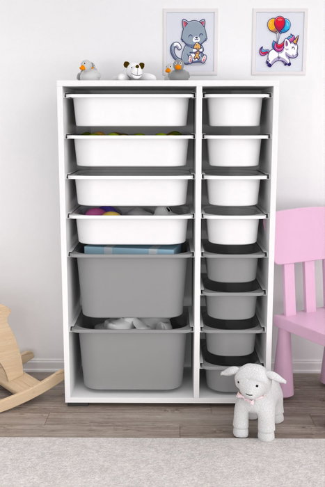Hanah Home Armario Multiusos Blanco y Gris Hanah Home Armario Multiusos Blanco y Gris